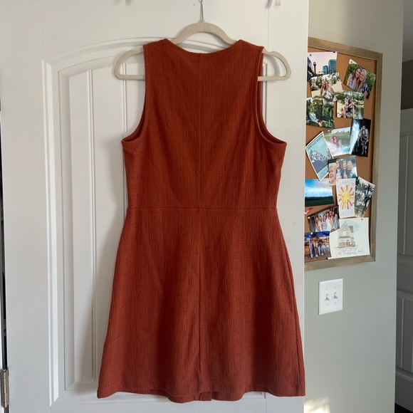 Sleeveless Button-Front Mini Dress / MEDIUM / AFTERGLOW RED- Madewell - Picture 7 of 9